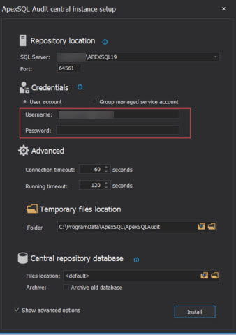 ApexSQL audit